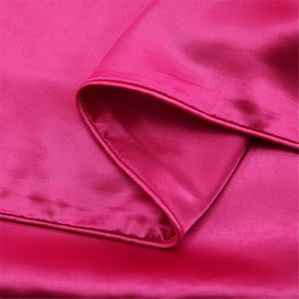 Sona Bedding Solutions Glam Bedding - Luxurious Ultra Soft - Silky Satin 4 Piece Bed Sheet Set - [ Fitted Sheet 19\" deep Pocket + Flat Sheet + 2 Pillowshams ] - Hot Pink, Cal-Queen