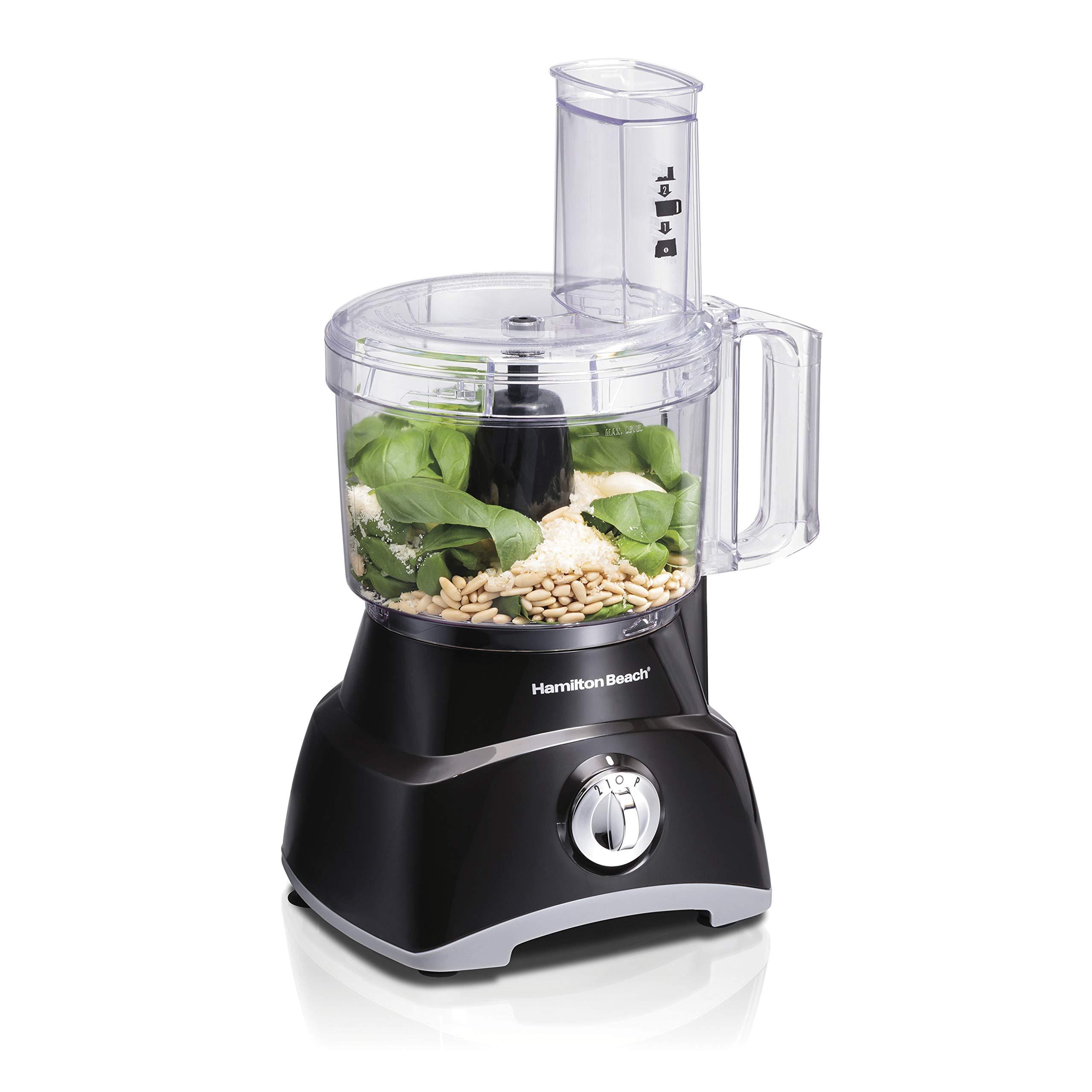 Hamilton Beach Hamilton Beach Food Processor & Vegetable Chopper for Slicing, Shredding, Mincing, and Puree, 8 Cup, Black