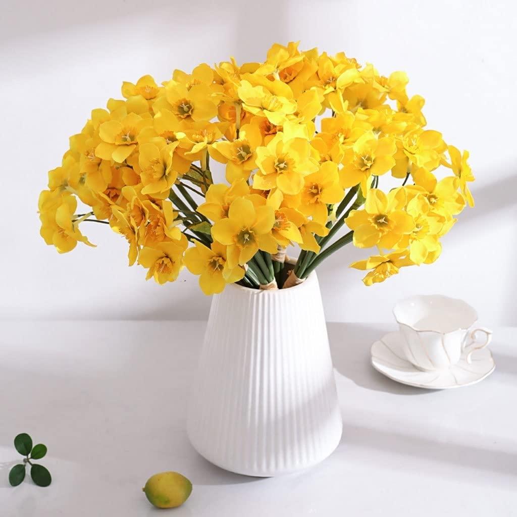 BNNP BNNP Artificial Flowers Artificial Flowers Daffodil Simulation Flower Plastic Artificial Flower Silk Flower Home Living Room Dining Table Decoration (Color : A)