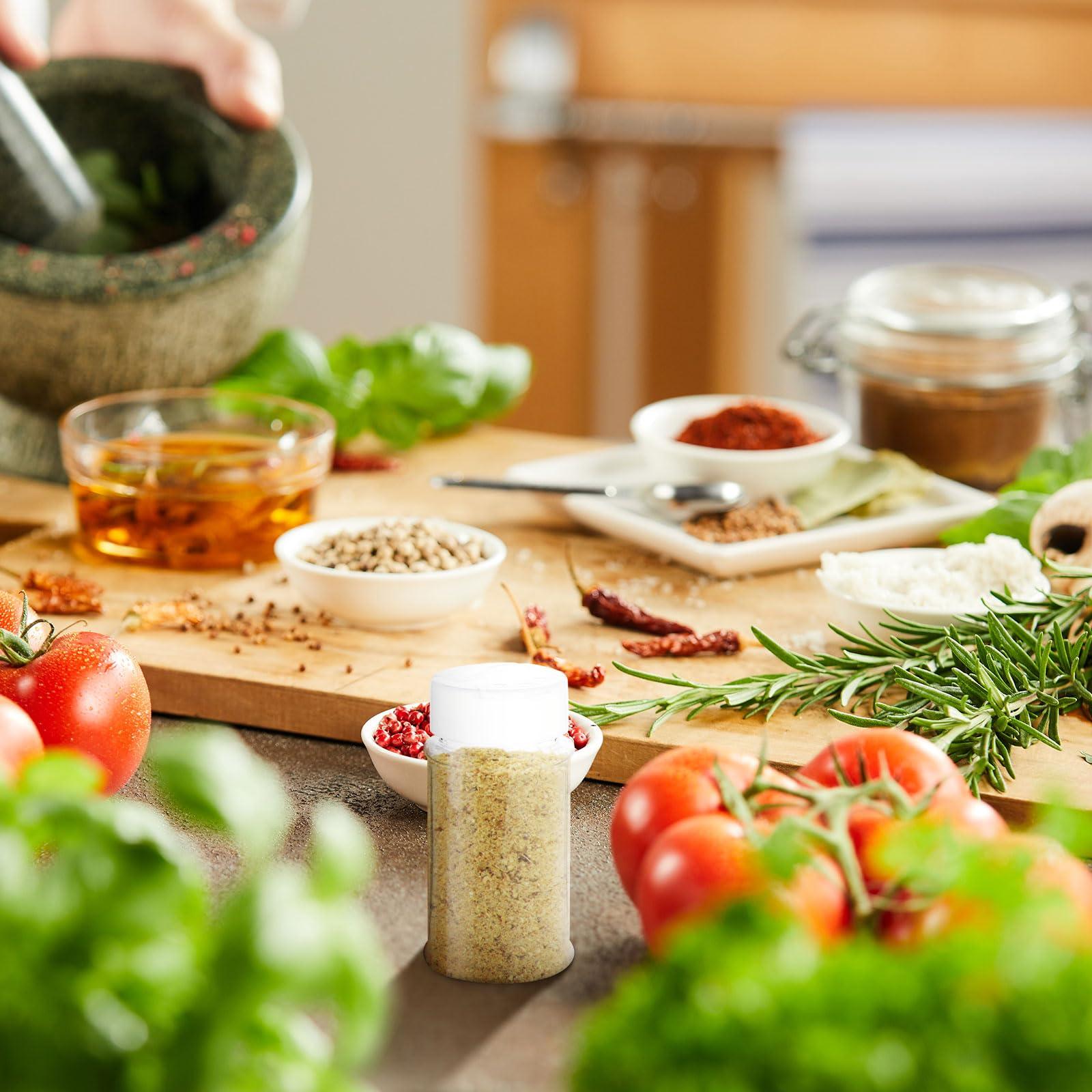 PATIKIL PATIKIL 2.7oz Plastic Spice Jars with Shaker Lids, 16 Pcs Refillable Empty Seasoning Containers Bottle with White Cap for Storing Spice Salt Herbs Seasoning Powders Condiment, Clear