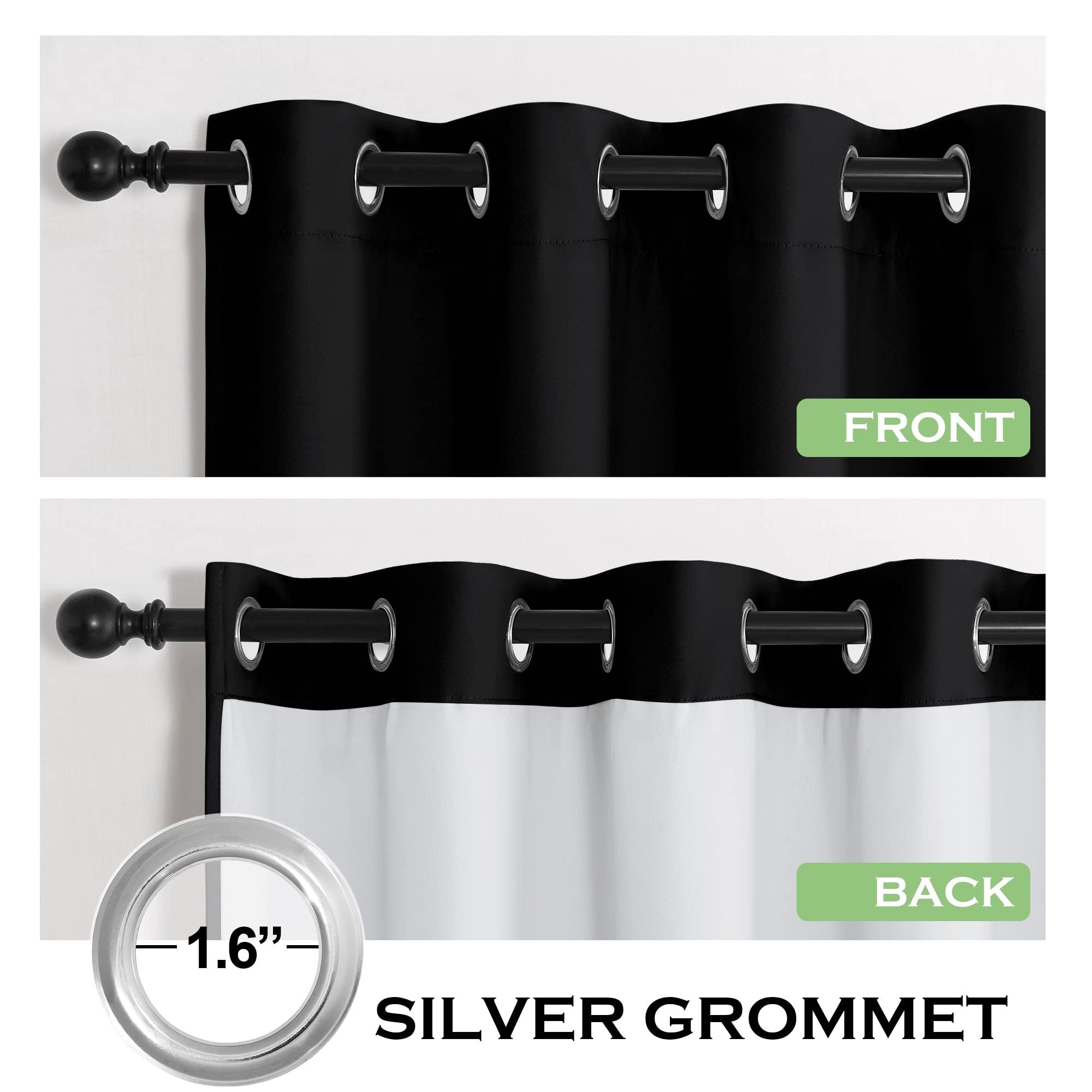 KGORGE KGORGE 4-in-1 Soundproof Anti Dust 100% Blackout Curtains with Melt-Blown Layer Noise Reducing Thermal Insulating Window Drapes for Bedroom Nursery, W 52 x L 84, Black, 2 Panels