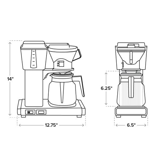 Technivorm Moccamaster Technivorm 59691 KB Coffee Brewer, 40 oz, Brushed silver , 6.5\"D x 12.75\"W x 14\"H