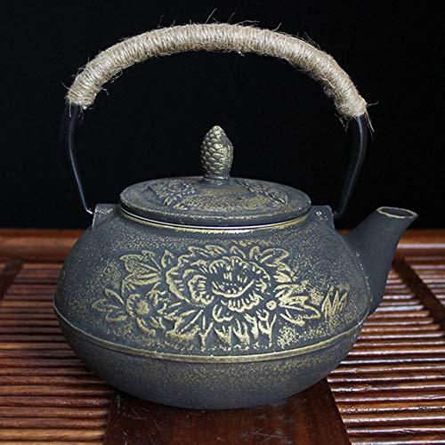 LKYU Japanese Black Cast iron tea teapot kettle sieve gift 9 pattern-Pine Bamboo Plum_CHINA