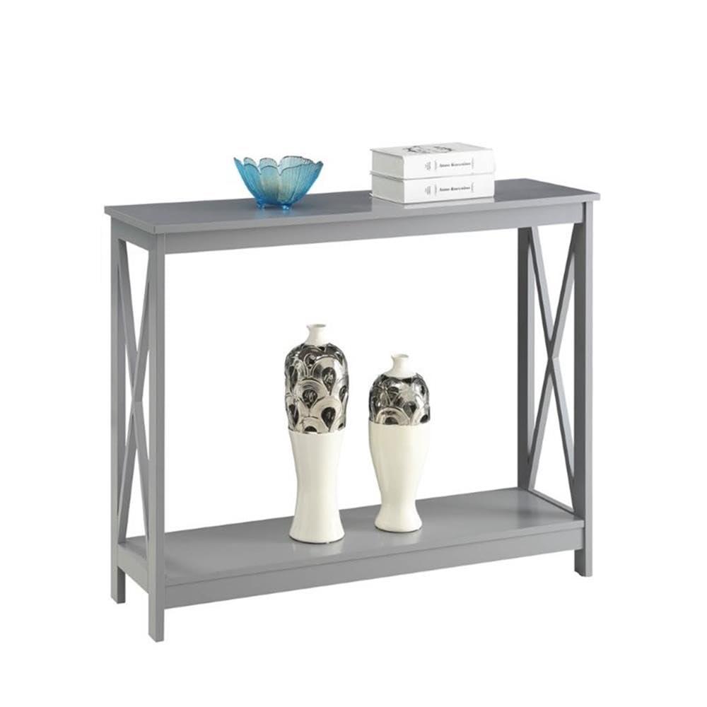 Home Square Home Square 2 Piece Wood Console Table Set in Gray