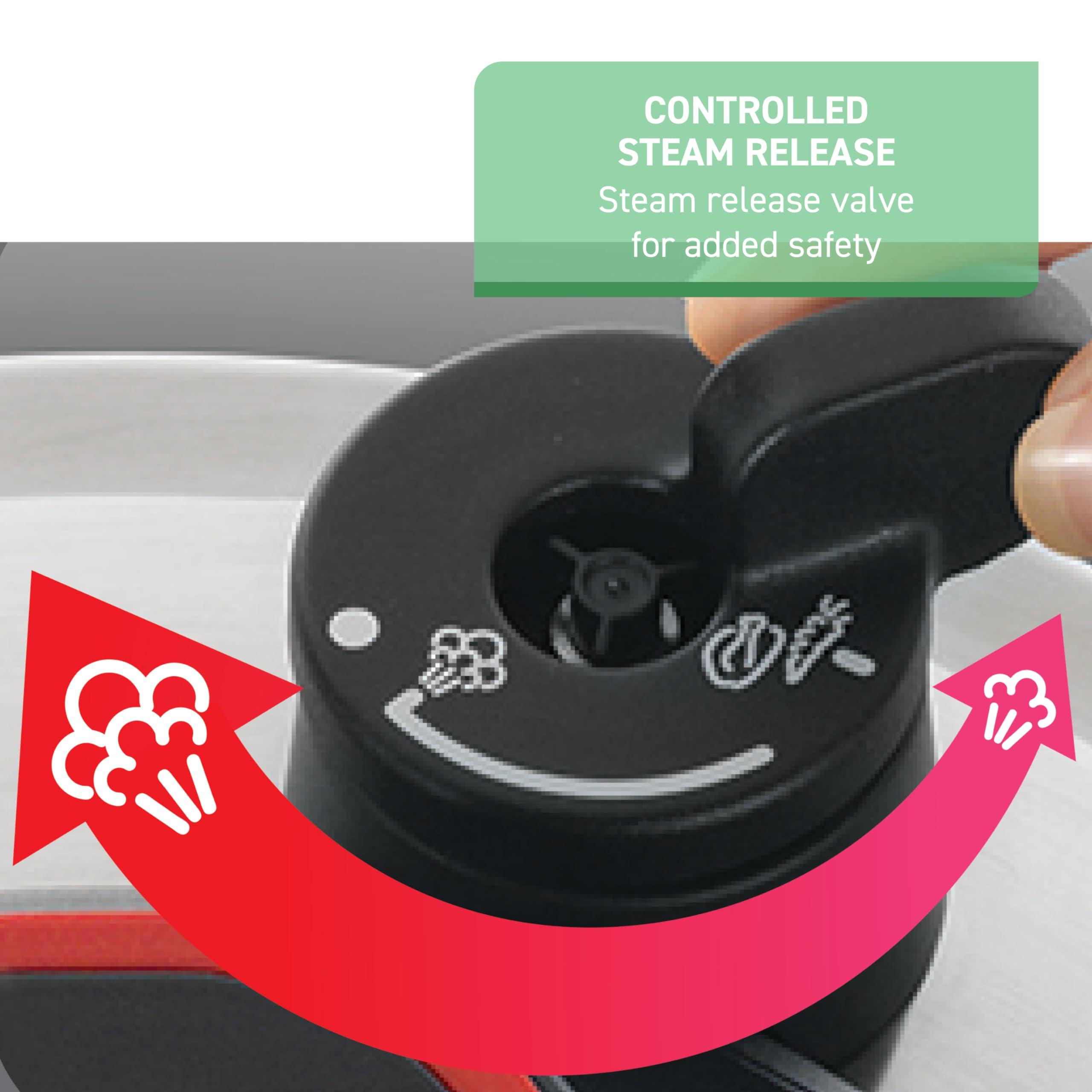 T-fal T-fal Clipso Stainless Steel Pressure Cooker 6.3 Quart, Induction , Secure locking System, One Hand System, Recipe Book Included, Cookware, Pots and Pans, Kitchen, Dishwasher Safe, Silver