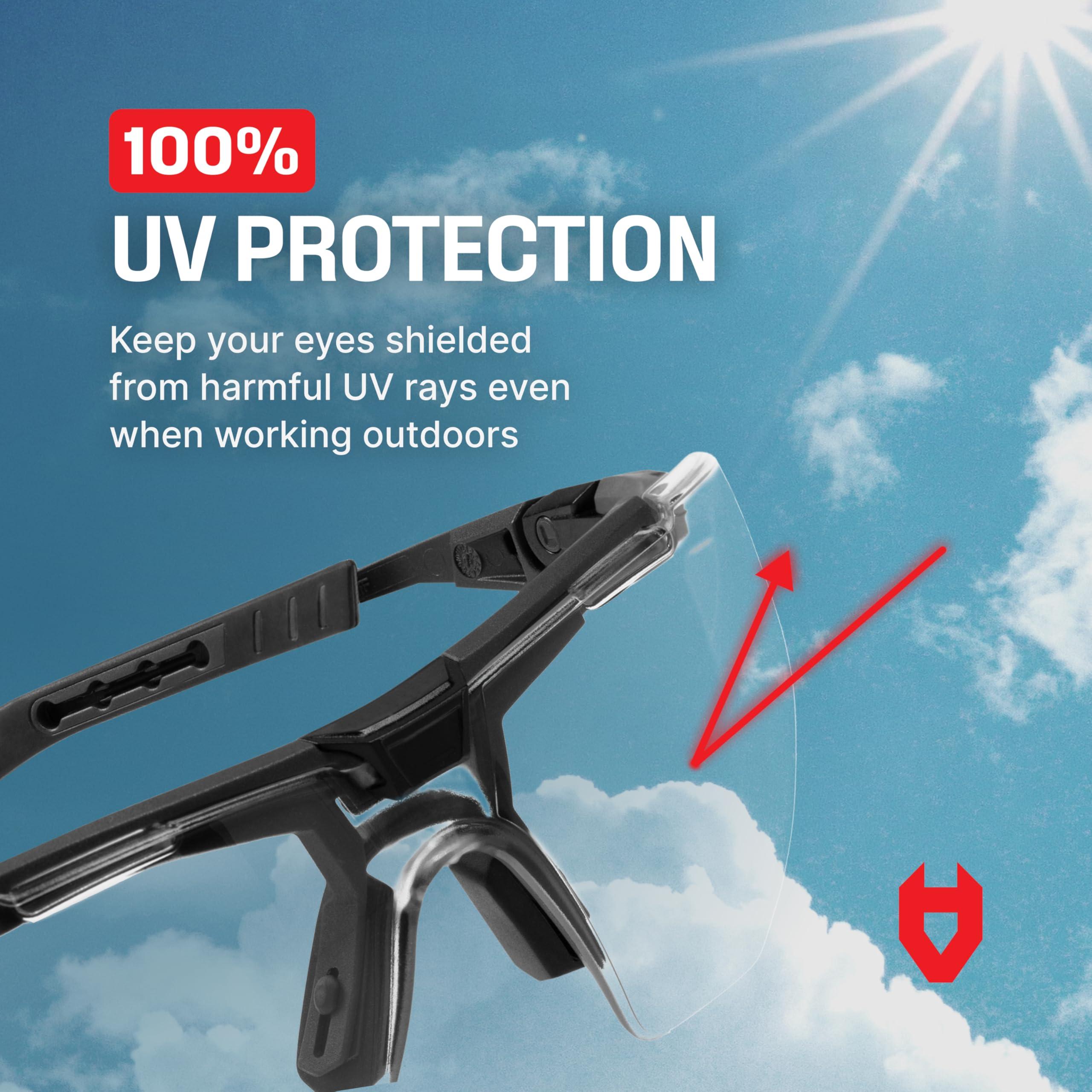 NoCry NoCry Anti Fog Safety Glasses for Men and Women - ANSI Z87 Safety Glasses with Premium Scratch Resistant Coating and Adjustable Temples and Nose Pad - 100% UV Resistant Eye Protection Glasses