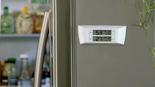 AcuRite AcuRite Digital Wireless Fridge and Freezer Thermometer with Alarm and Max/Min Temperature for Home ,LCD Display, Restaurants (00986M), 0.6, White