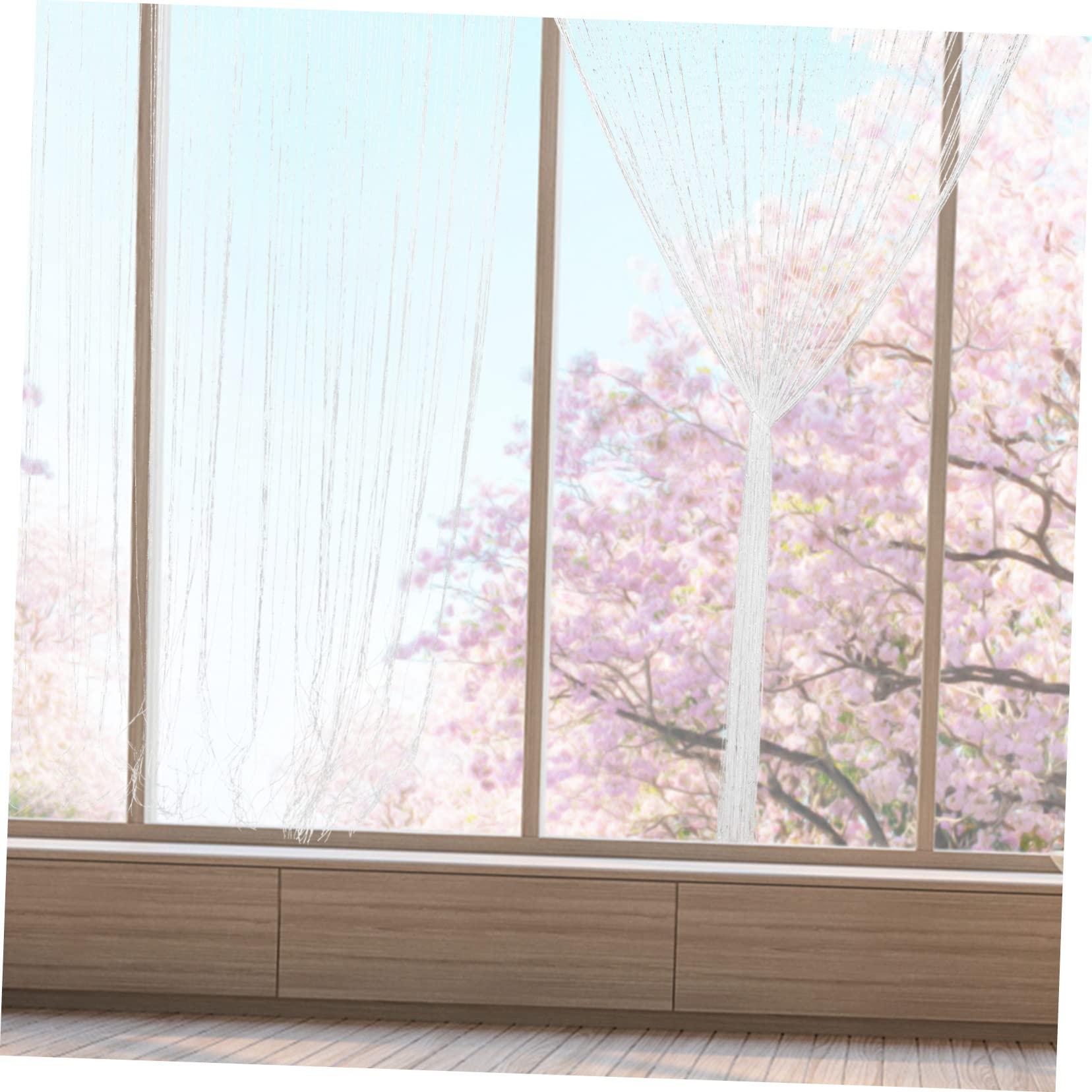 Cabilock Cabilock 2pcs String String Curtain Door Window Hallway Decor for Walls Polyester White
