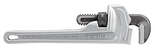 RIDGID RIDGID 31090 Aluminum Straight Pipe Wrench, 10\" Sturdy Plumbing Wrench with Self Cleaning Threads and Hook Jaws