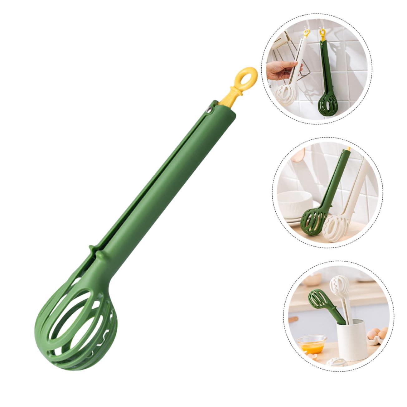 LIFKOME LIFKOME 2pcs Food Clip Boiled Tong Pasta Strainer Cooker Egg Clips Egg Separator Egg Yolk Cooking Wire Crank Egg Mixer Semi Automatic Egg Whisk Eggbeater Omelet Making Spoon Green Plastic