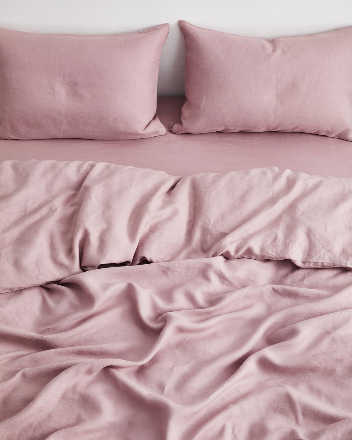 Bed Threads Bed Threads - Linen Duvet Cover - 100% French Flax Linen - 170 GSM - Luxury Duvet Cover - Eco-Friendly - Breathable, Durable & Soft - with Button Closures - Machine Washable - Full/Queen - Lavender