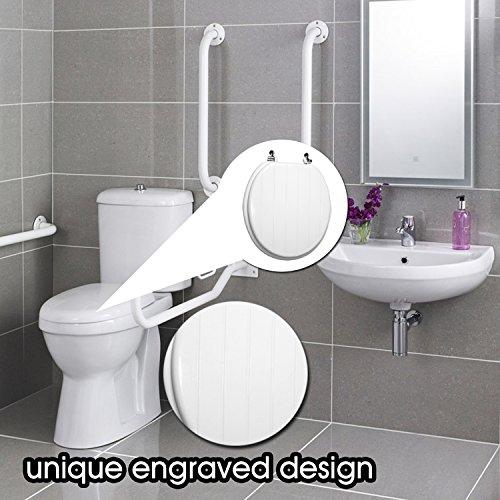 Trimmer Trimmer Engraved Panel Design Wood Toilet Seat, White.