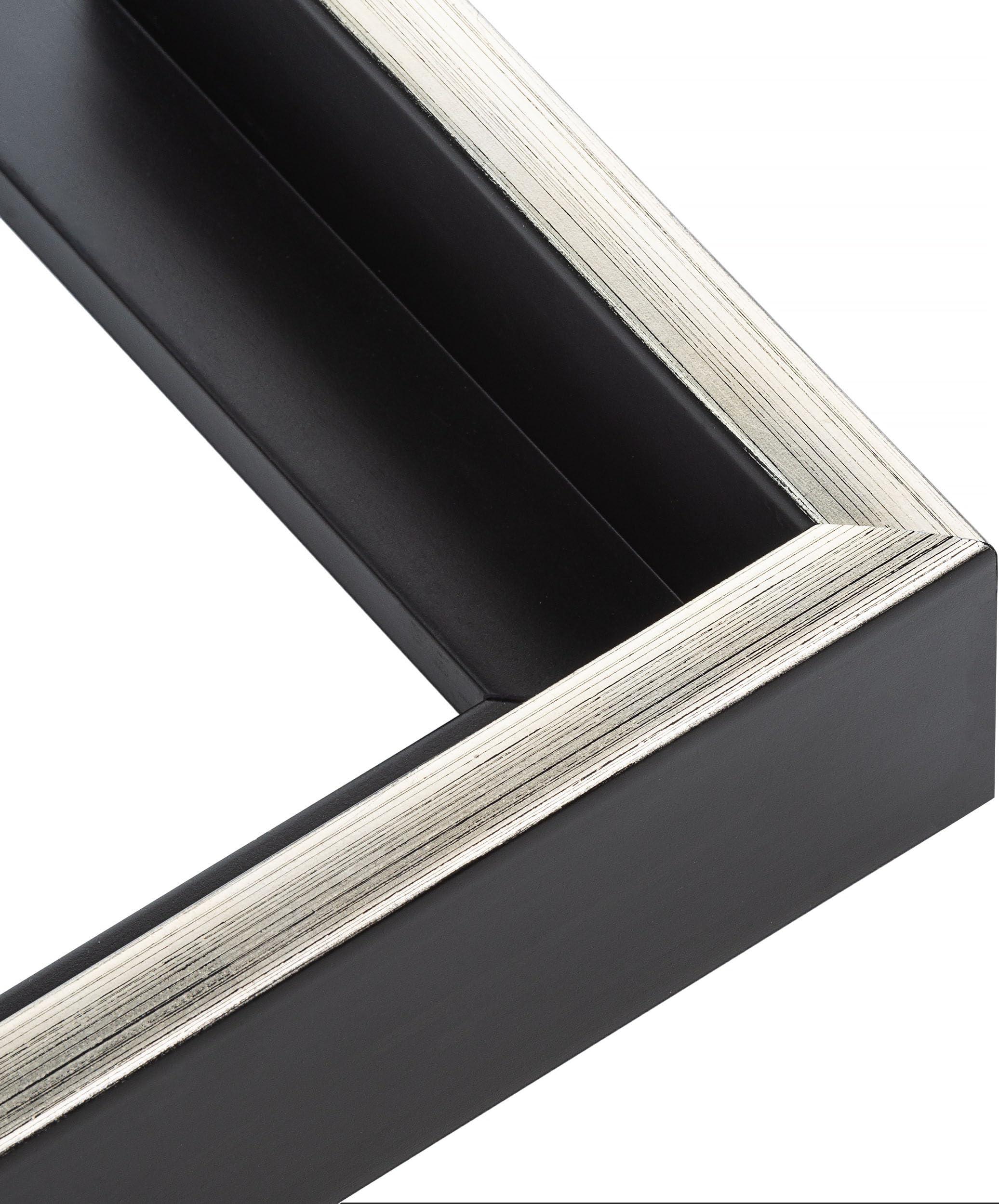 CustomPictureFrames.com 24x36 Canvas Floater Frame Silver Solid Wood Frame Width 1.75 Inches | Interior Frame Depth 1 5/8 Inches | Lumina Contemporary Canvas Frame Complete with Canvas Clips & Hanging Hardware