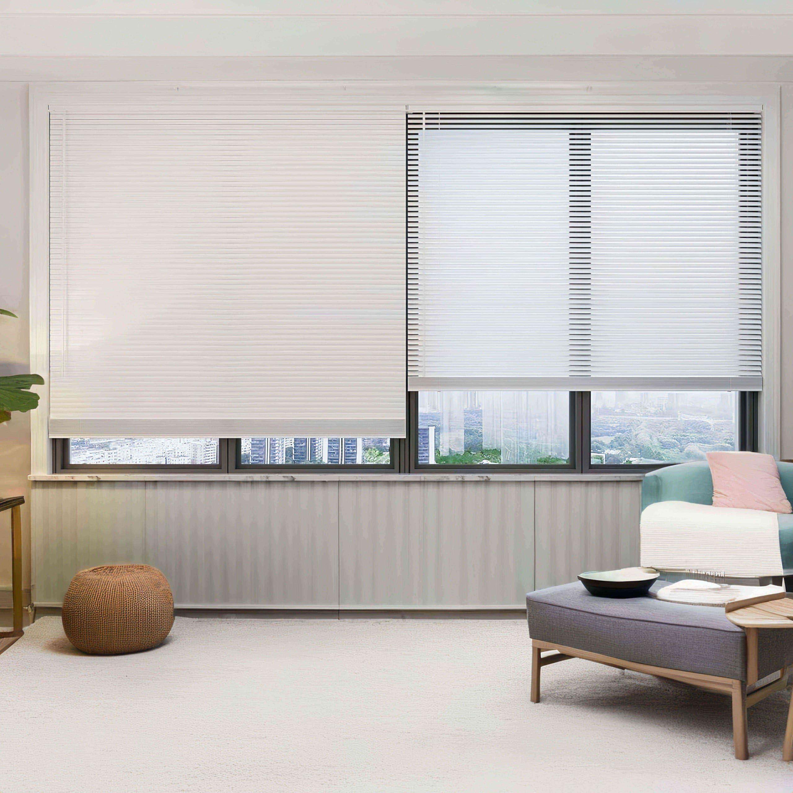 HomeLoft Basics Cordless Aluminum Blinds Horizontal Window Blinds Venetian Windows Blinds Vinyl Mini Blinds Anti-UV Waterproof Light Adjustment Metal Blinds for Windows and Home 45" Wx 80" H