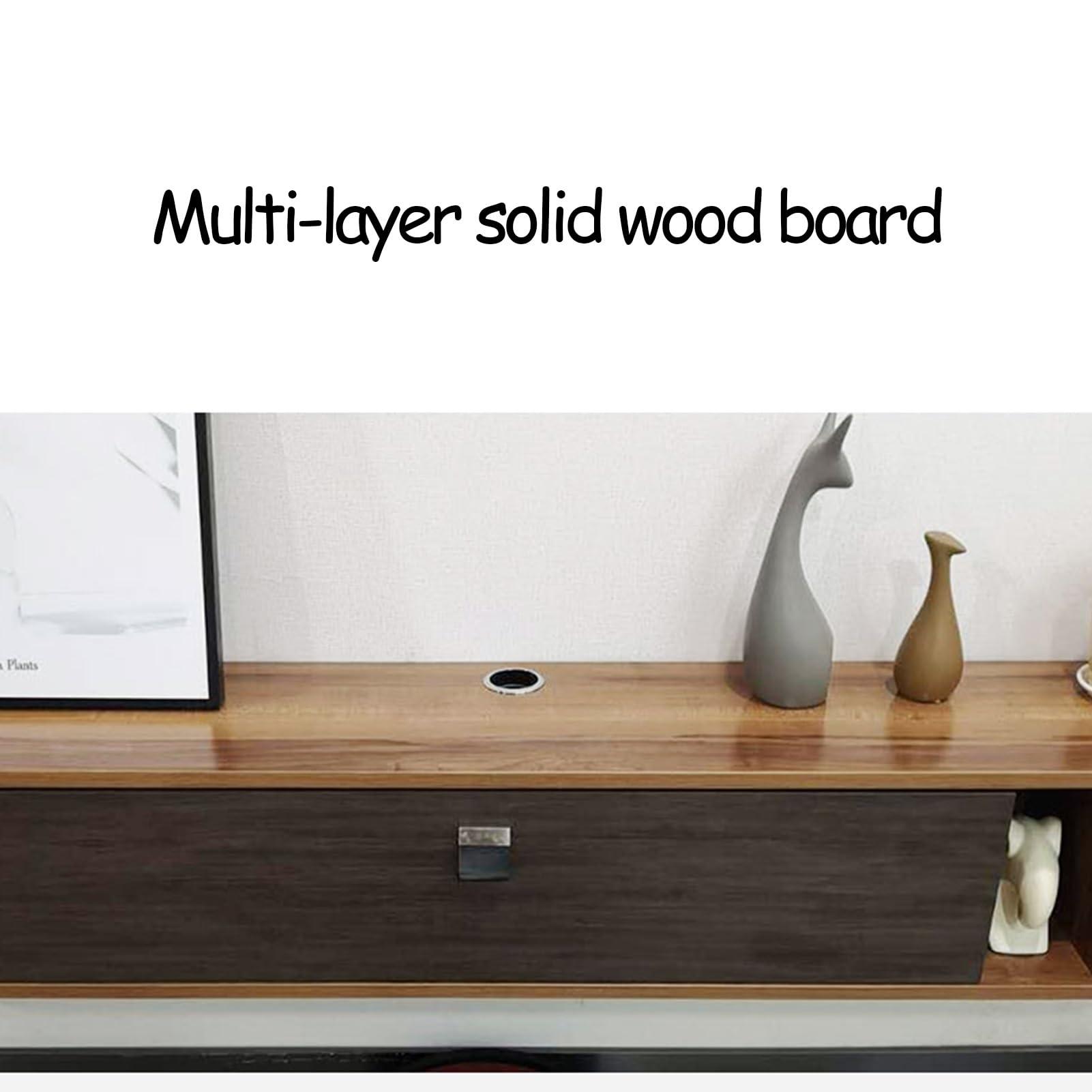 HOLGVE HOLGVE TV Stand, Entertainment Center, Wall-Mounted Tv Consoles for Living Room, Tv Cabinet Wood, Tv Stands for Living Room Bedroom, Flap Door Design(Walnut,140x22.7cm/59x8.9in)