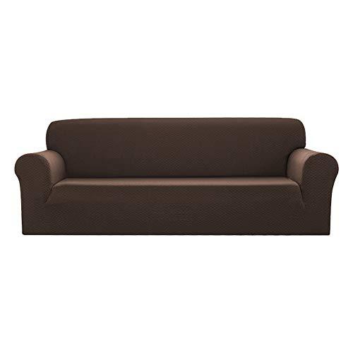 Sapphire Home Sapphire Home 2-Piece Sofa and Loveseat Slipcovers, Couch Covers Set, Form fit Stretch, Wrinkle Free, Furniture Protector, Sofa Covers for Living Room, Diamond Pattern Polyester Spandex (Coffee)