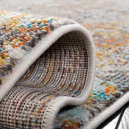 Safavieh SAFAVIEH Madison Collection Area Rug - 9\' Round, Grey & Gold, Modern Abstract Design, Non-Shedding & Easy Care, Ideal for High Traffic Areas in Living Room, Bedroom (MAD453F)