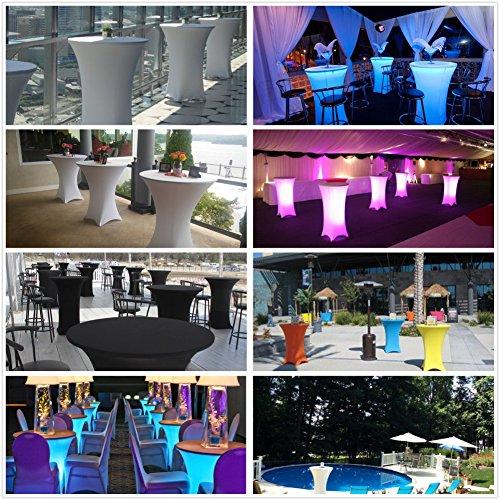 HAORUI HAORUI 30 inch Highboy Cocktail Round Fitted Stretch Spandex Table Cover Cloth for Party Wedding Royal Blue