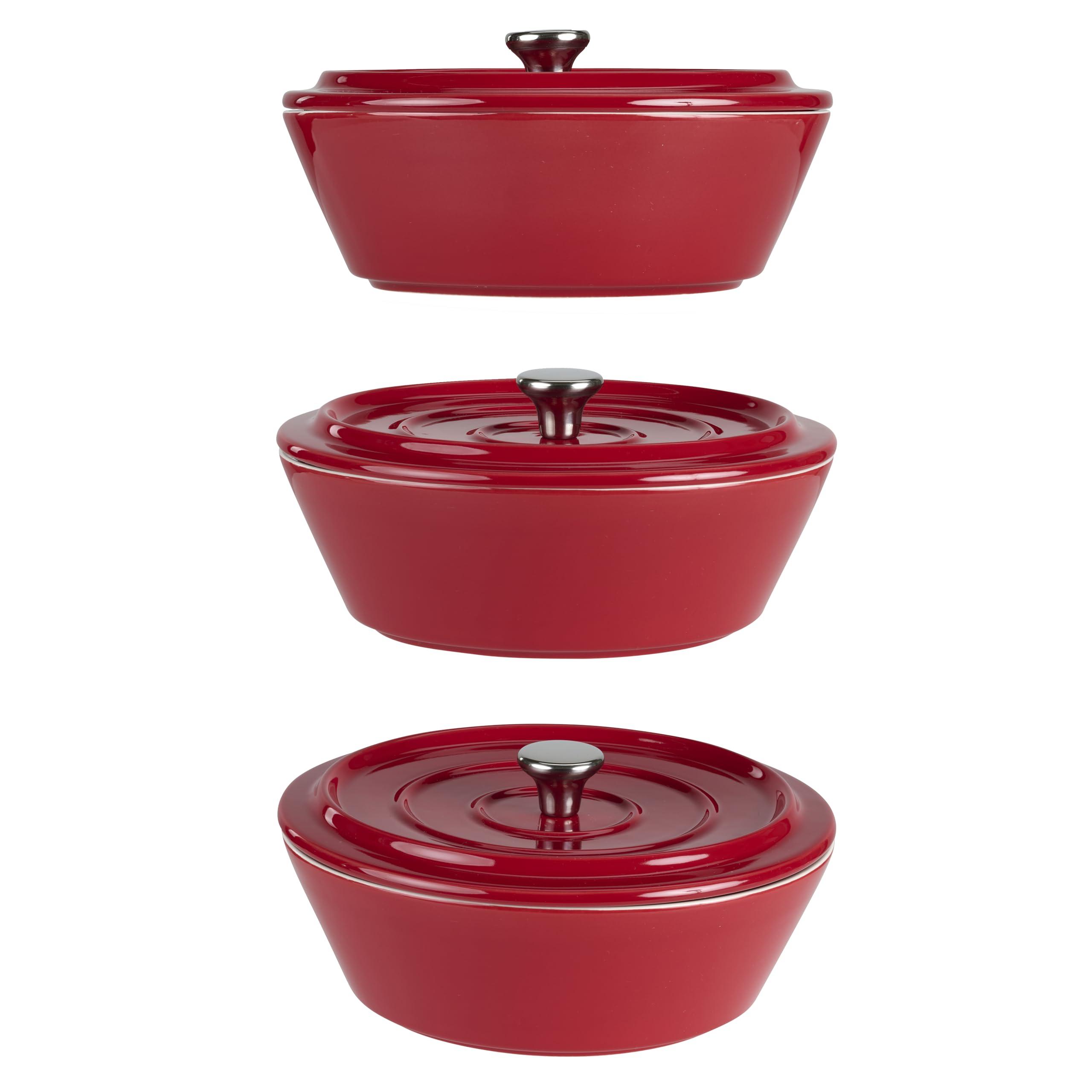 Servappetit Servappetit Round Covered Bakeware Red 9\" x 9\" x 3.5\"