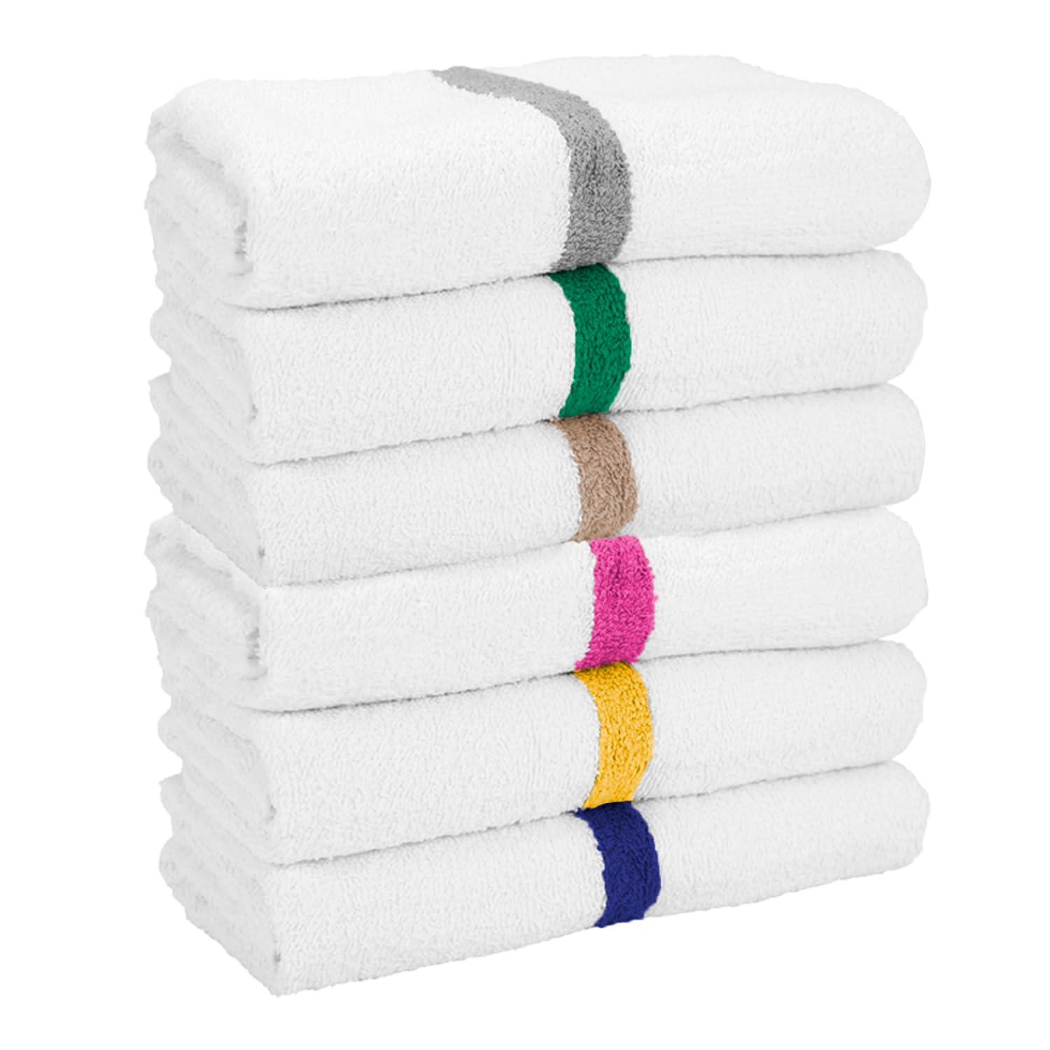 Arkwright LLC Arkwright White Bath Gym Towel - Case of 60 - Bulk 100% Cotton Soft Quick Dry Sweat Absorbent Hotel Quality Towels for Workout, Bathroom, Spa, Pool, 22 x 44 in, Green