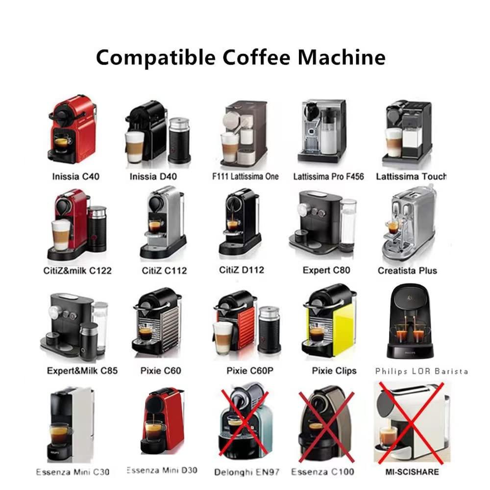 Triplot Reusable Capsules for Nespresso OriginalLine - 6pcs Refillable Coffee Pods,Stainless Steel Cups Compatible for Nespresso OriginalLine Machine (6Pods+100pcs Lids+Storage Board)