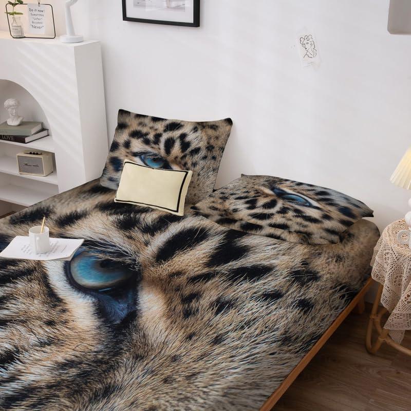 zcsm zcsm Leopard Sheets Full Size Sheets - Animal Bedding Sheets & Pillowcases - Luxurious 100% Microfiber, High Thread Count Print, Flat Sheet & Deep Pocket Fitted Sheet & 2 Pillowcases