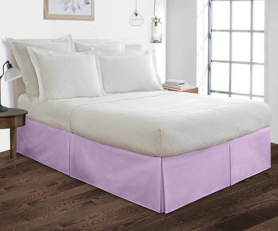 British-Linen British-Linen Full (54 x 75) Inch Pleated Bed Skirt - Bed Frame & Box Spring Cover - 30 Inch Tailored Drop, 100% Microfiber Pleated Dust Ruffle - Easy Fit & Wrinkle Free - Lavender Solid.