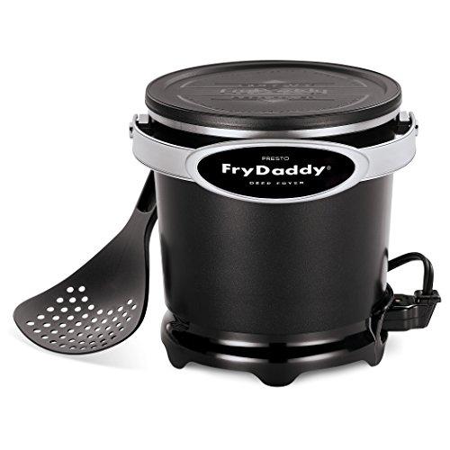 Presto Presto 05420 FryDaddy Electric Deep Fryer,Black & Amazon Brand - Happy Belly Peanut Oil, 1 gallon (128 Fl Oz)