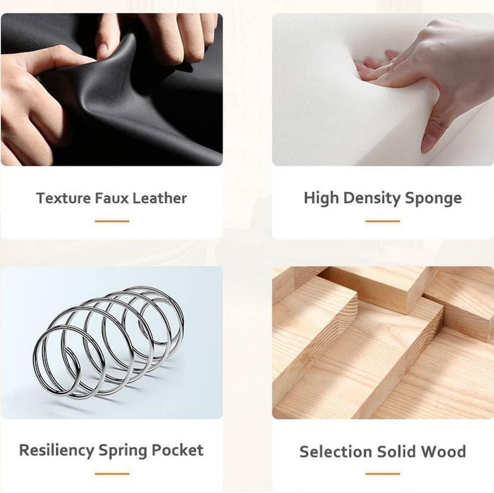 AYCP AYCP Contemporary Living Room Furniture Set, Vegan Leather Sofa Set for Living Room/House/Bedroom/Office/Apartment (White/Black, 3 PCS), F45&F46