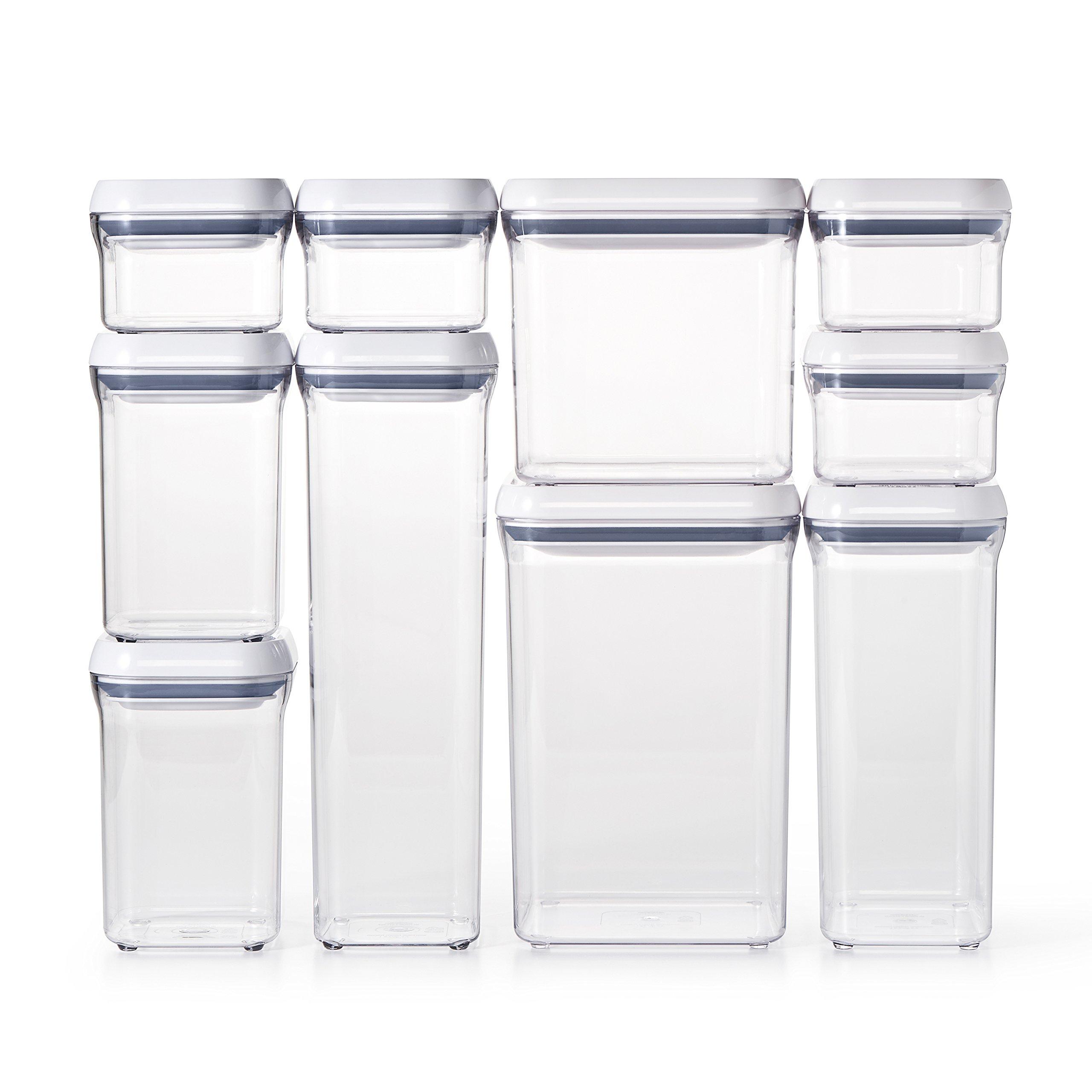 OXO OXO Good Grips 10-Piece Airtight Food Storage POP Container Value Set, Standard Packaging,White,10 Piece