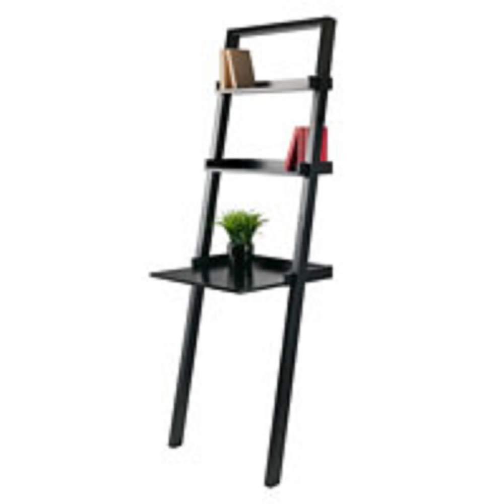 Contemporary Home Living Contemporary Home Living 69.25 Black Leaning Desk with Two Shelves