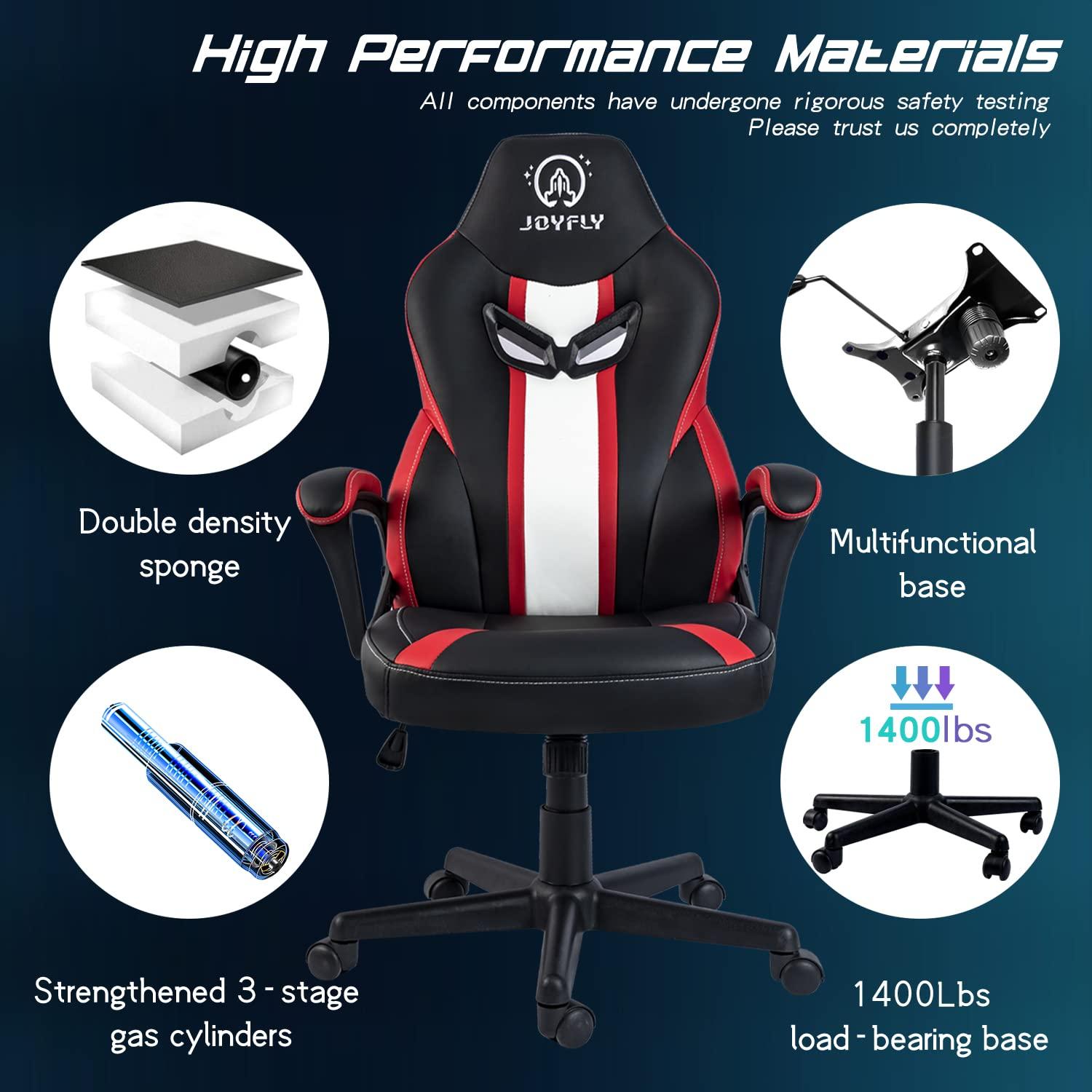 JOYFLY JOYFLY Gaming Chair, Computer Gaming Chair Video Game Chairs for Teens Adults, Silla Gamer Chair Racing Ergonomic PC Office Chair with Lumbar Support(Red)