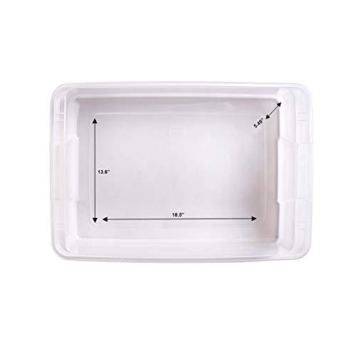 HOMZ HOMZ Plastic Underbed Storage, With Lid, 28 Quart, Clear, Stackable, 8-Pack, Blue 3228CLBLDC.08