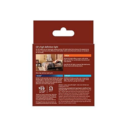 GE GE Relax 2-Pack 40 W Equivalent Dimmable Soft White A15 LED Light Fixture Light Bulbs Medium Base