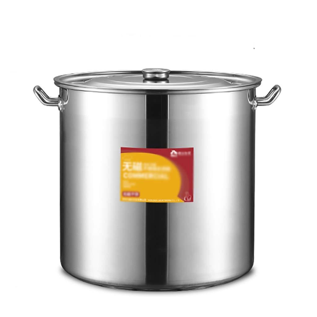 ZSH 304 Stainless Steel Stock Pot, Thickened Large Soup Pot With Lid For Catering Commercial Use For Gas Stove/induction Cooker (19-158L) (Size : 30L)