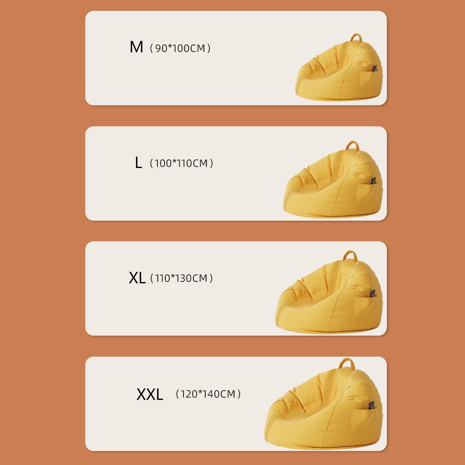 ArtsPavilion ArtsPavilion Bean Bag Cover Extra Large Bean Bag Chair Cover, Bean Bag Chair Cover (NO Filler) with Zipper Washable Storage Beanbag Cover XL Creamy-White