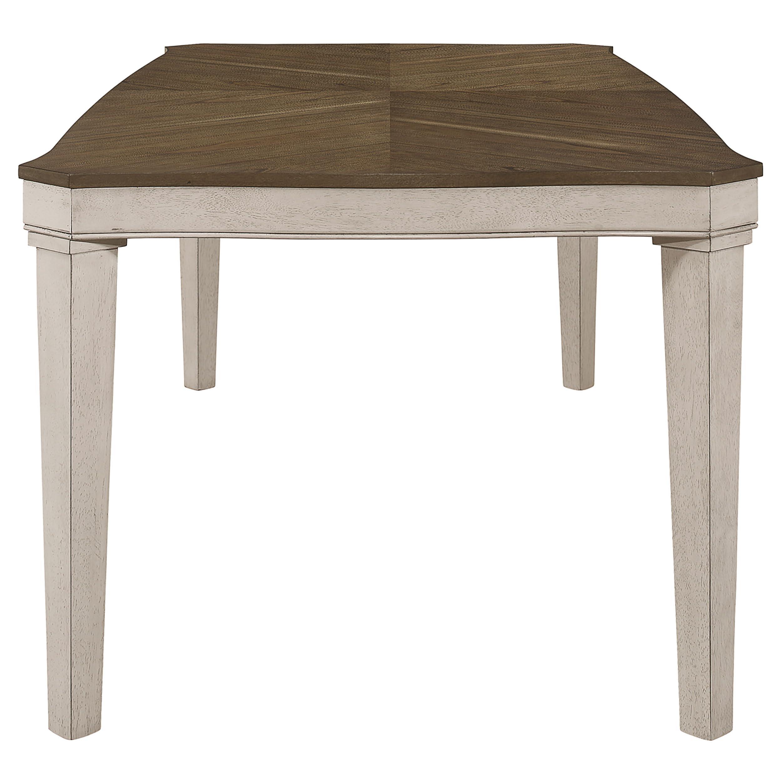 Coaster Home Furnishings Coaster Ronnie 7-Piece Wood Starburst Dining Table Set in Khaki and Rustic Cream