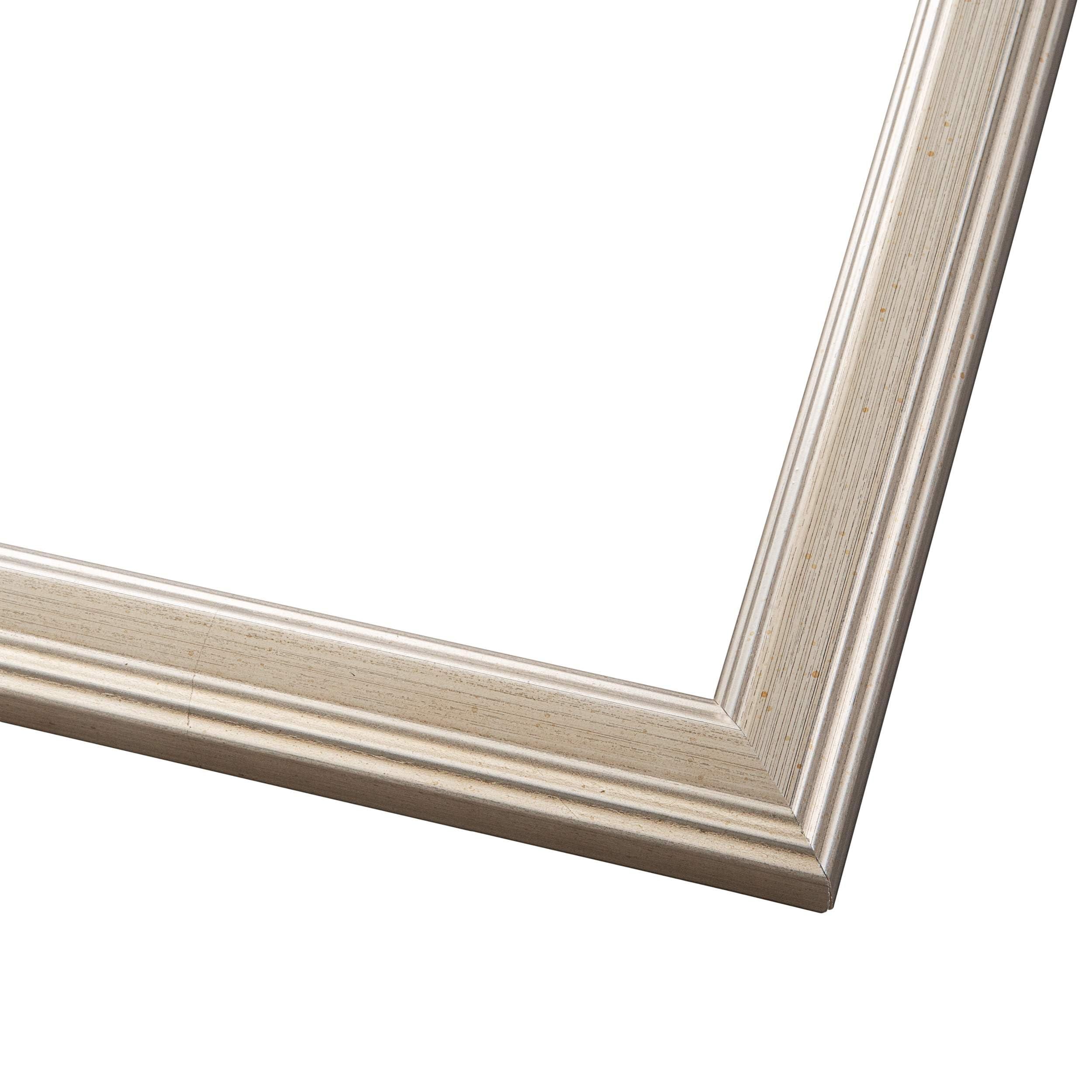 Poster Palooza Poster Palooza 20x27 Frame Silver Modern Solid Wood Picture Frame | 0.75 Inch Moulding Width | with UV Acrylic Plexiglass, Foam Board Backing & Hanging Hardware Included