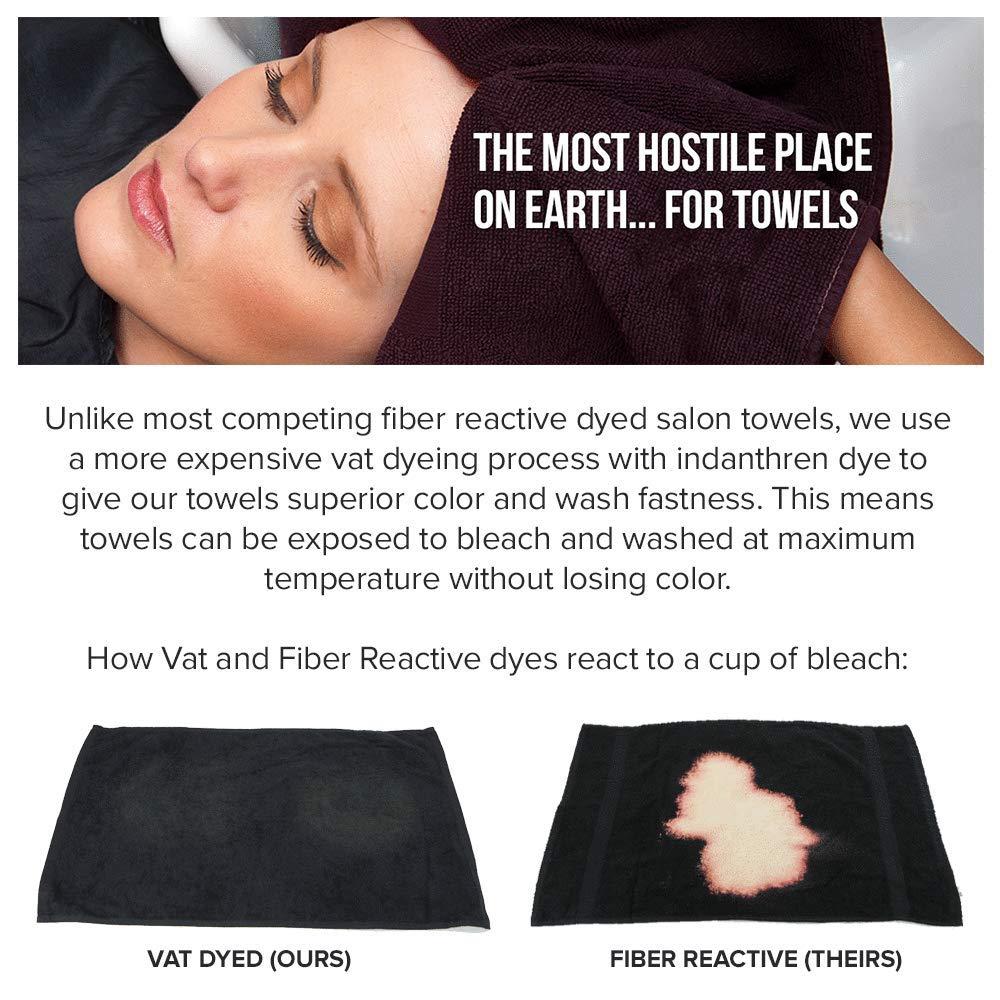 Arkwright LLC Arkwright Bleach Proof Salon Towels - Pack of 12 - Highly Absorbent, 100% Cotton, Quick Dry Spa Face Towel for Hair Stylist, Barber, Pedicure, and Esthetician, 16 x 28 in, Charcoal