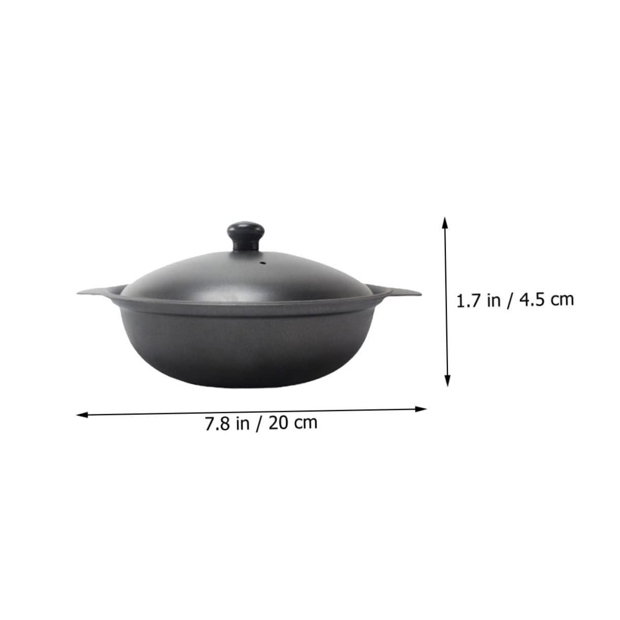 MAGICLULU MAGICLULU Casserole Fry Pan with Lid Nonstick Saucepans Clay Pots for Cooking Oven Pan Ovens Frying Baking Dish Cookware Cooker Small Oven Pot with Lid Cuisine Stew Skillet Wok Iron Black