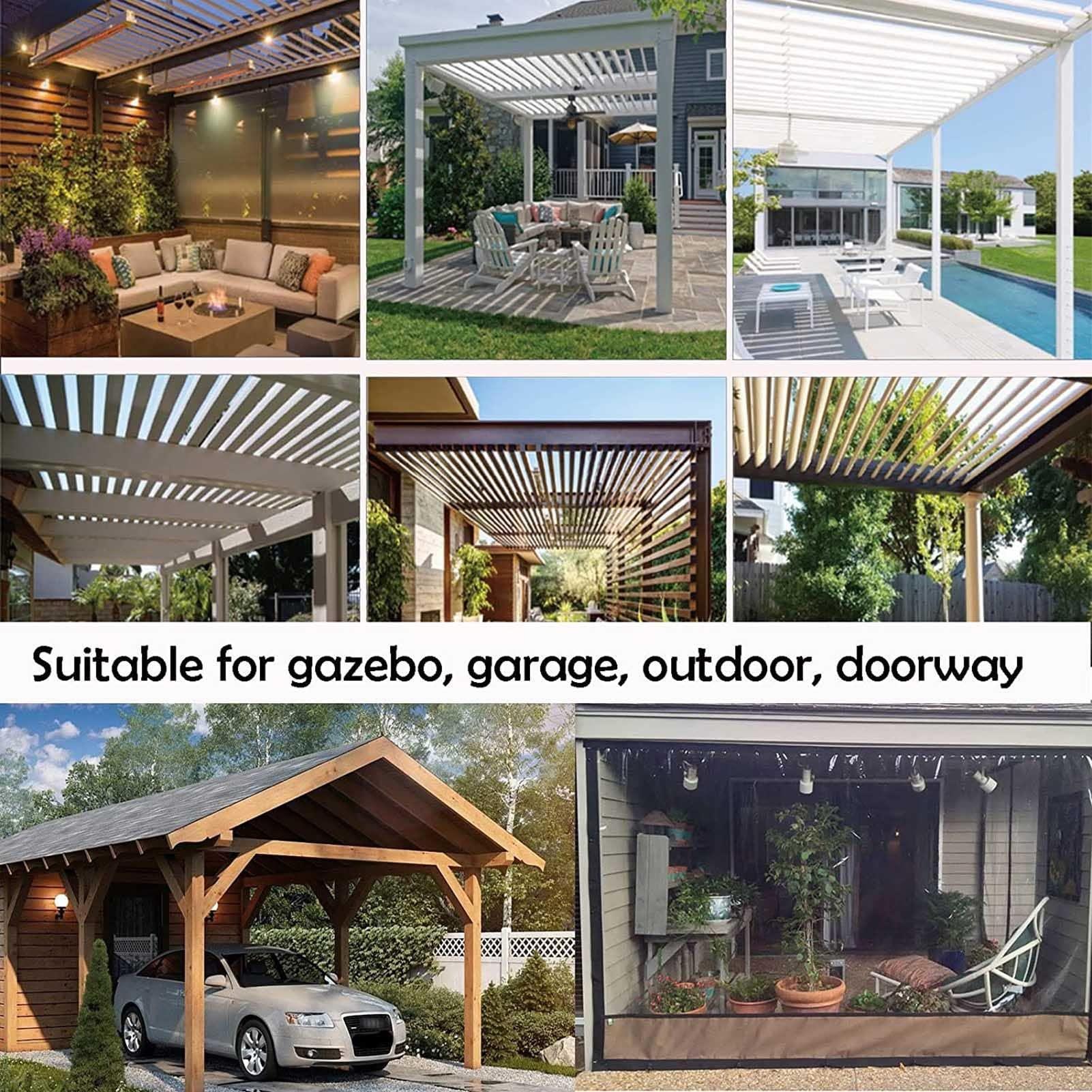 bujnie Outdoor Clear Tarp Curtains PVC Waterproof Tarpaulin with Eyelets 0.12mm for Pergola, Patio, Porch, Customizable bujnie (Color : Clear, Size : 13x10'/4x3m)