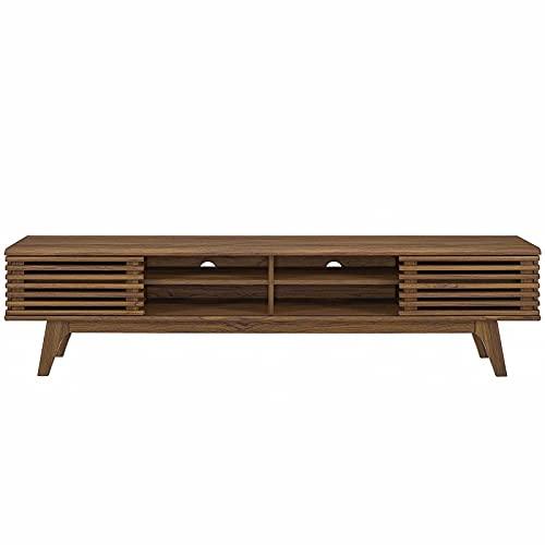 Modway Modway Render 70\" Mid-Century Modern Low Profile Media Console TV Stand, 70 Inch, Walnut Walnut