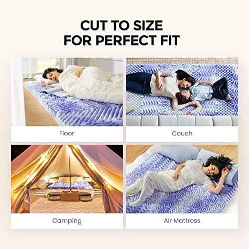 Dreamsmith Dreamsmith 2 Inch 7-Zone King Memory Foam Mattress Topper, Cooling Gel Infused Foam Mattress Topper King for Pressure Relief, CertiPUR-US Certified