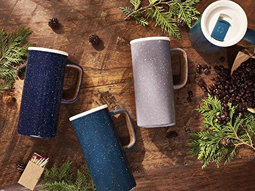 Ello Ello Campy Vacuum Insulated Travel Mug with Leak-Proof Slider Lid and Comfy Carry Handle, Perfect for Coffee or Tea, BPA Free, Georgia Peach, 18oz