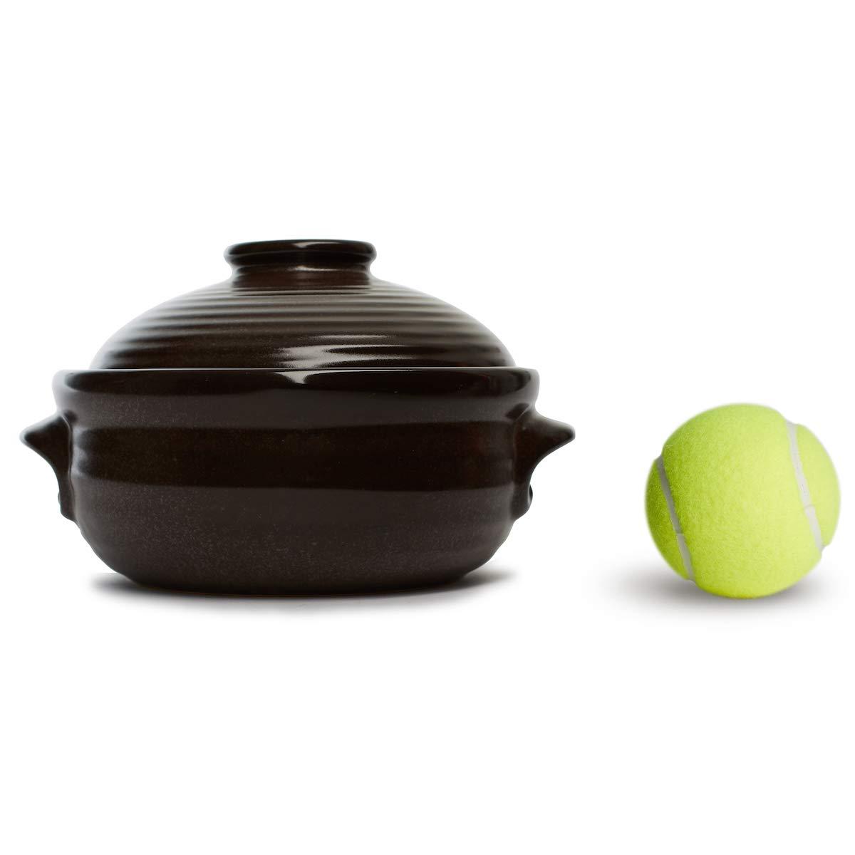 Crazy Korean Cooking Crazy Korean Cooking Korean Stone Bowl (Dolsot), Sizzling Hot Pot for Bibimbap and Soup - Premium Ceramic (Medium with Lid)