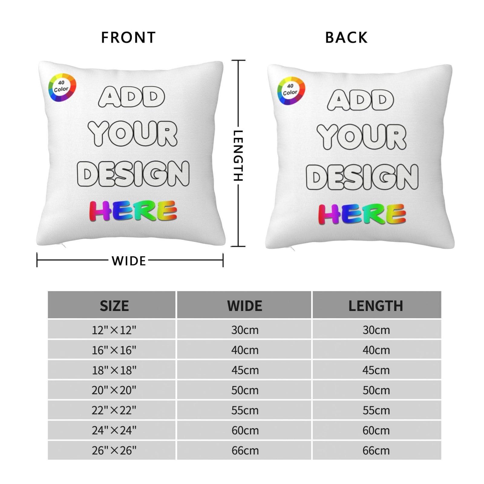 PVJIEMS PVJIEMS Personalized Pillowcase with Photo Text Name, Two-Sides Printed Throw Pillow Cover for Birthday Christmas Anniversary, Couple Dad Mom Son Daughter Family Love Gifts,White,22x22