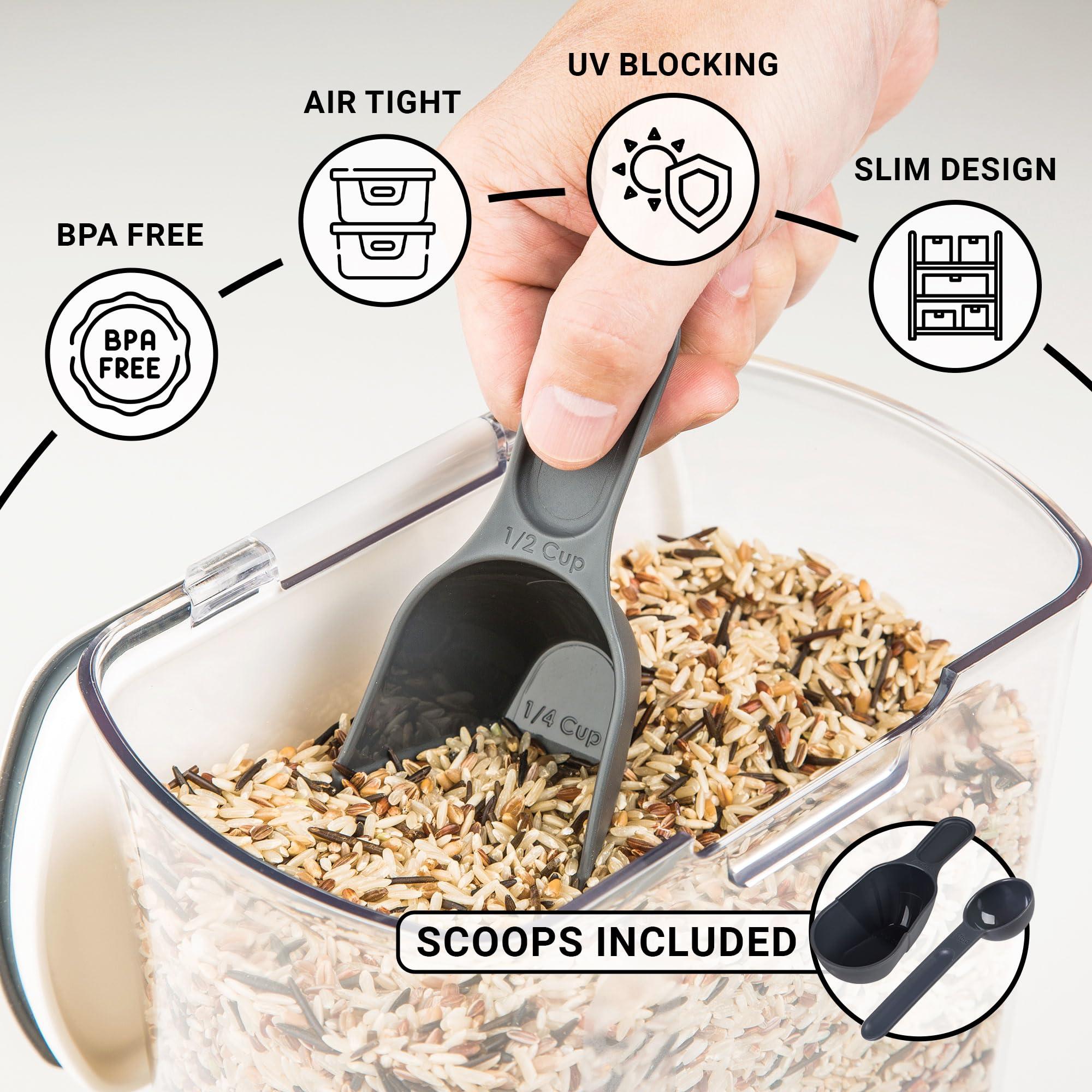 Progressive International Progressive International Prepworks ProKeeper 8 Piece Food Storage Containers Set with Air Tight Lids for Home and Professional Use, Clear/Gray