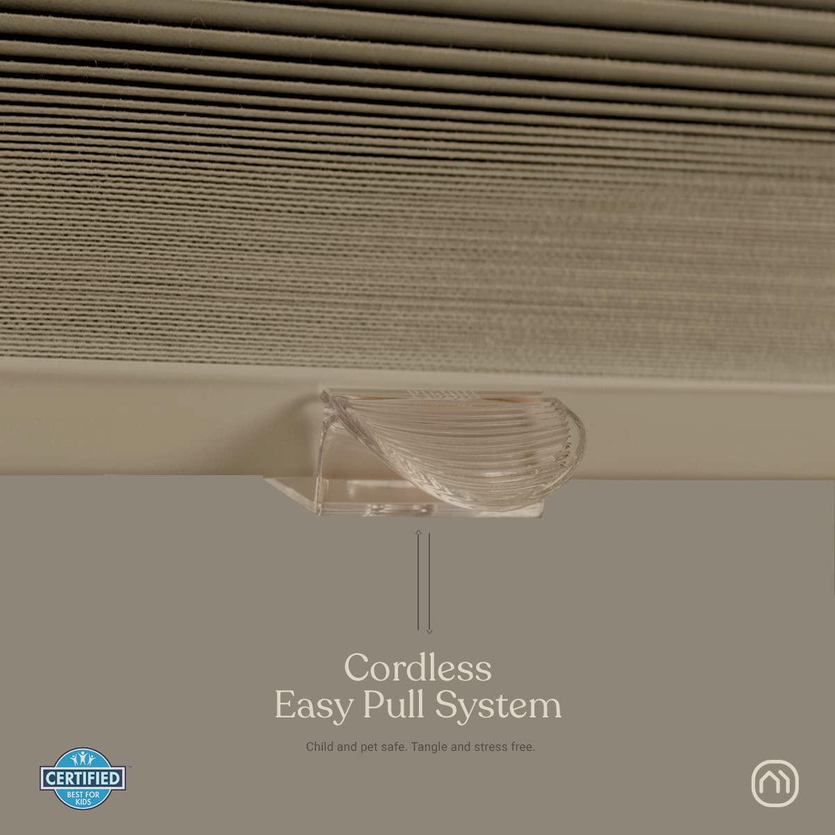 Mood MOOD Blackout Cellular Shades | Luxury Meets Function | Cordless, Extra Large 1.5 Inch Cells, Insulation, Acoustic Comfort | Honeycomb Blinds for Windows | Amber | 39.5" Width x 24" Height