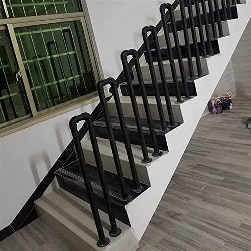 Pealihuy Pealihuy Handrails for Outdoor Front Porch Steps, Stair Handrails for Outside Steps Railing for The Elderly for Concrete Wood Brick Stair, Wrought Iron Matt Black,95cm