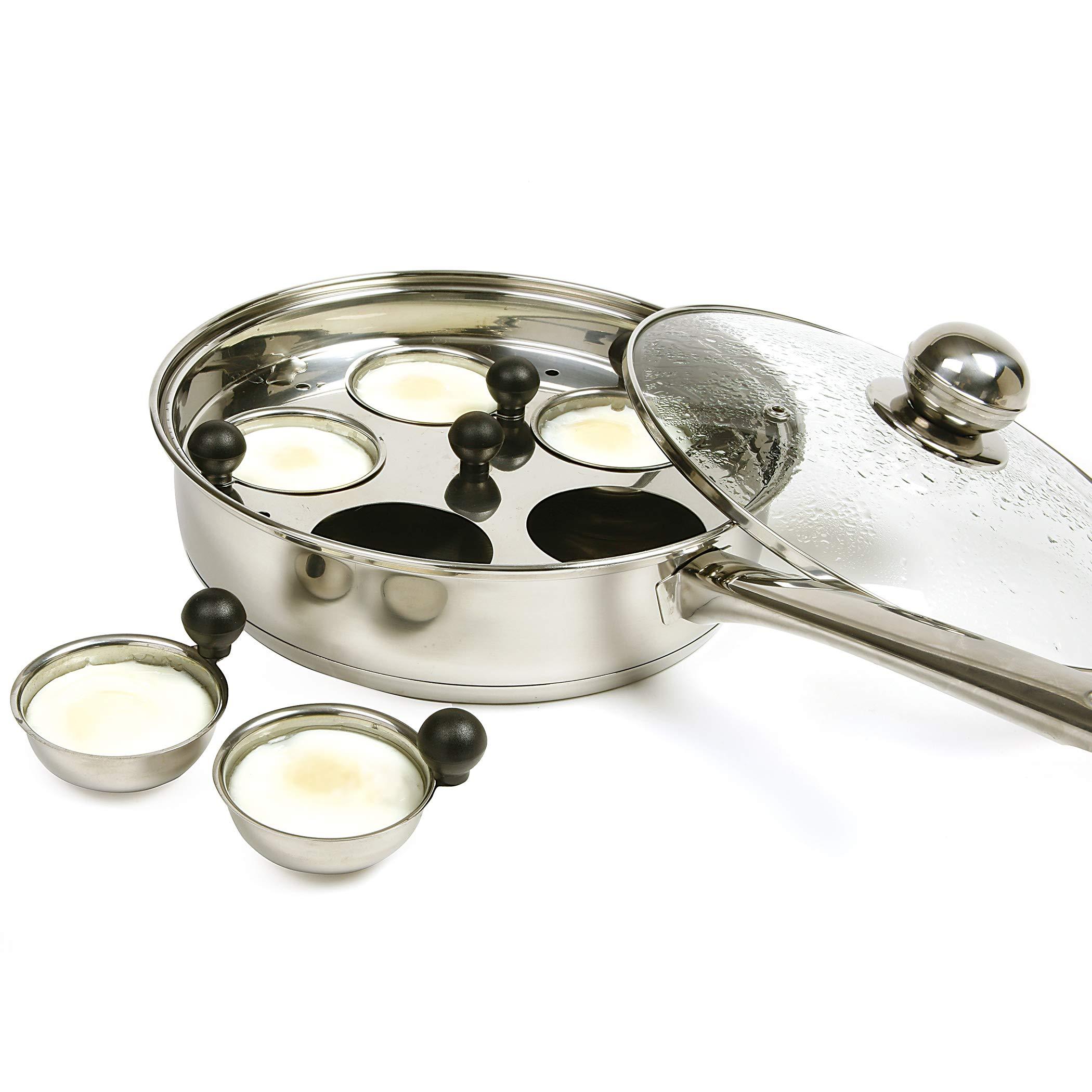 Norpro Norpro Stainless Steel Egg Poacher/Skillet Set, 10\", Silver, 1 Liters